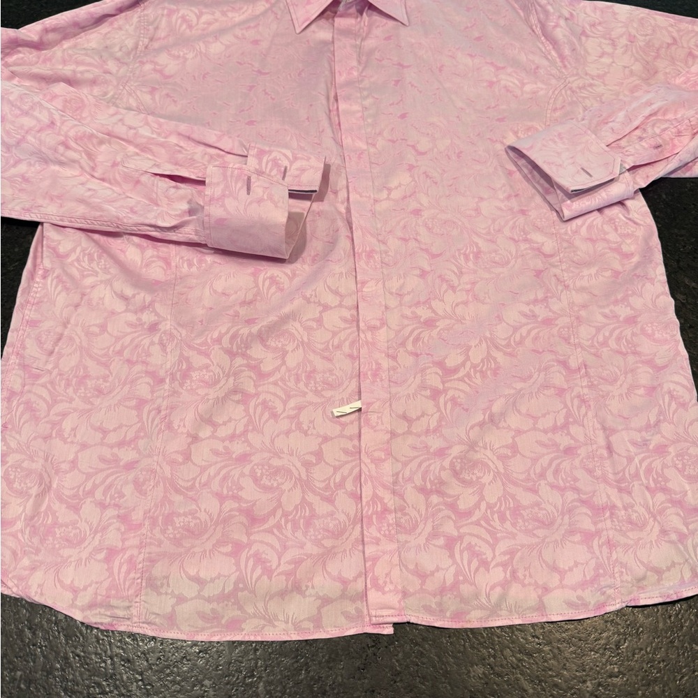 Ted Baker Light Pink Floral Jacquard Dress Shirt